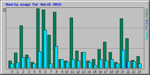 Hourly usage for March 2019