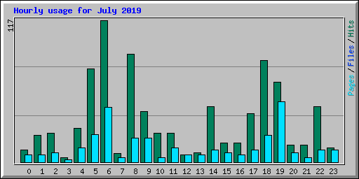Hourly usage for July 2019