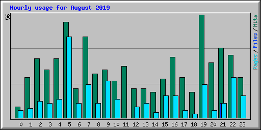 Hourly usage for August 2019